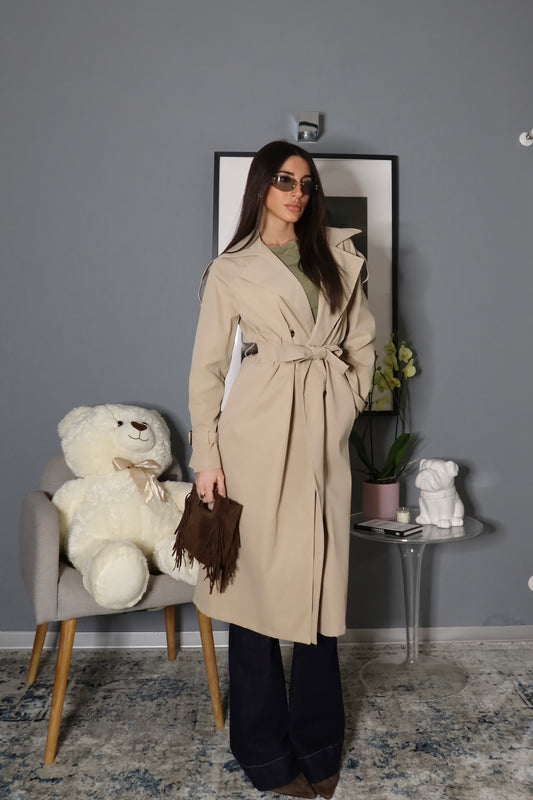 Maxi Trench Beige
