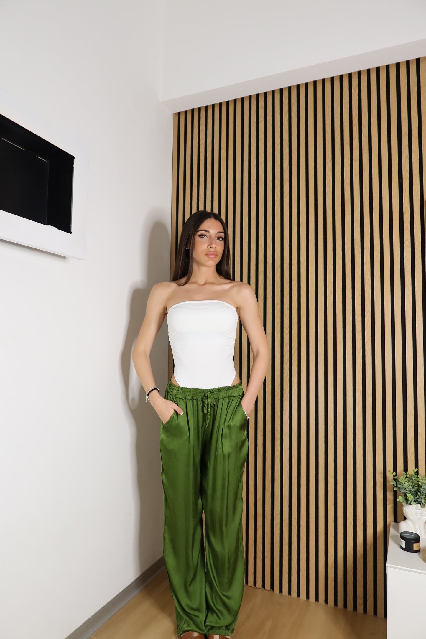 Pantaloni Satinati