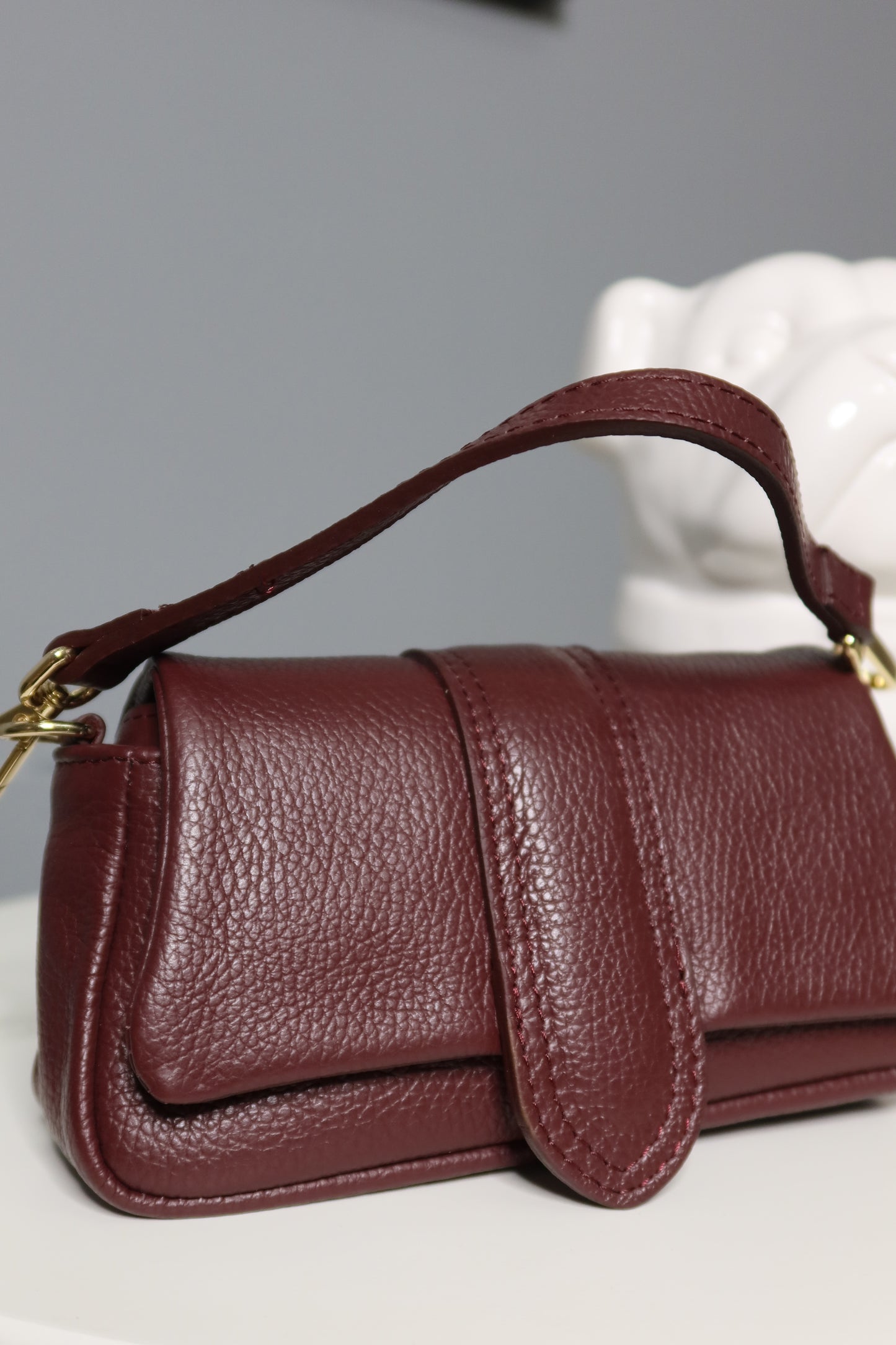 Mini bag Parigi (cuoio / senape / bordeaux)