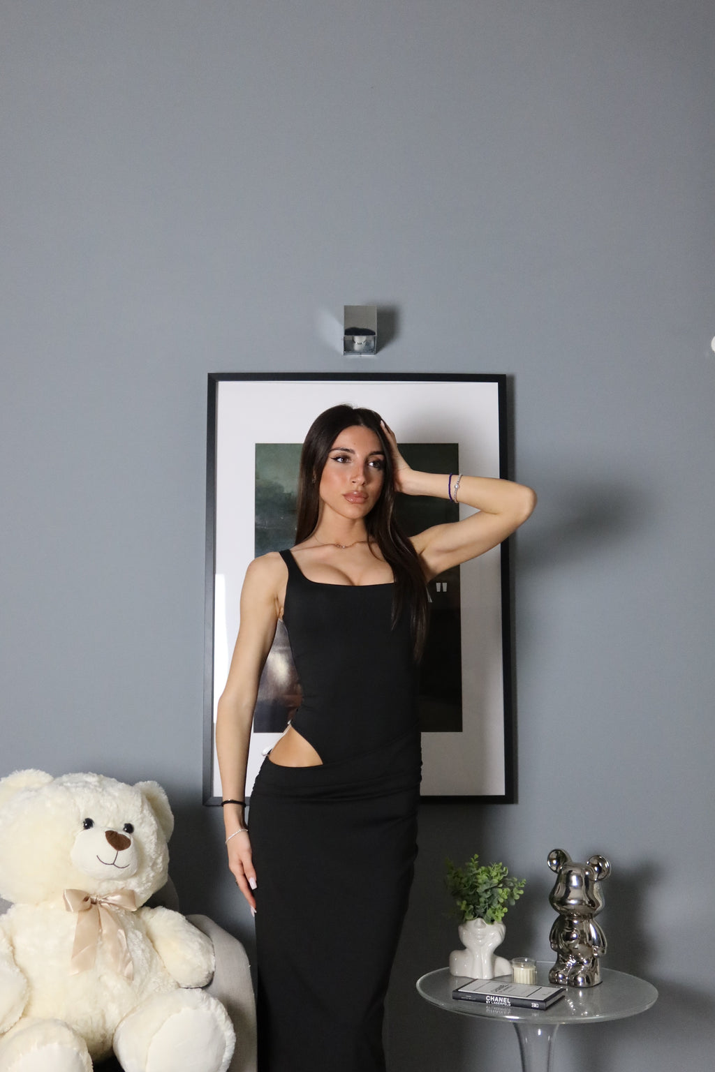 Abito lungo Virgi (nero / marrone)