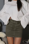 Minigonna Jeans (verde / beige)