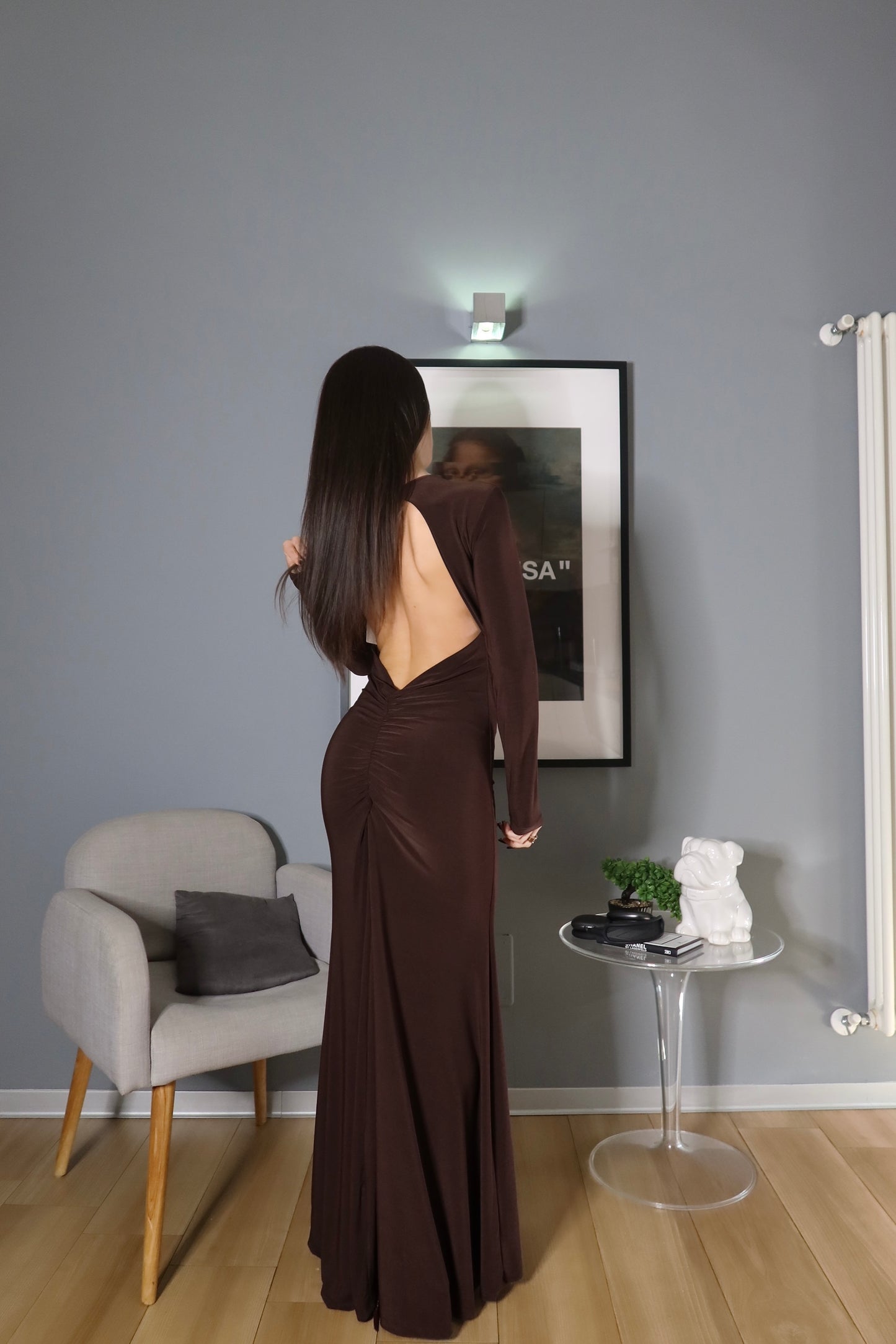 Abito Lungo Paris (nero / marrone)