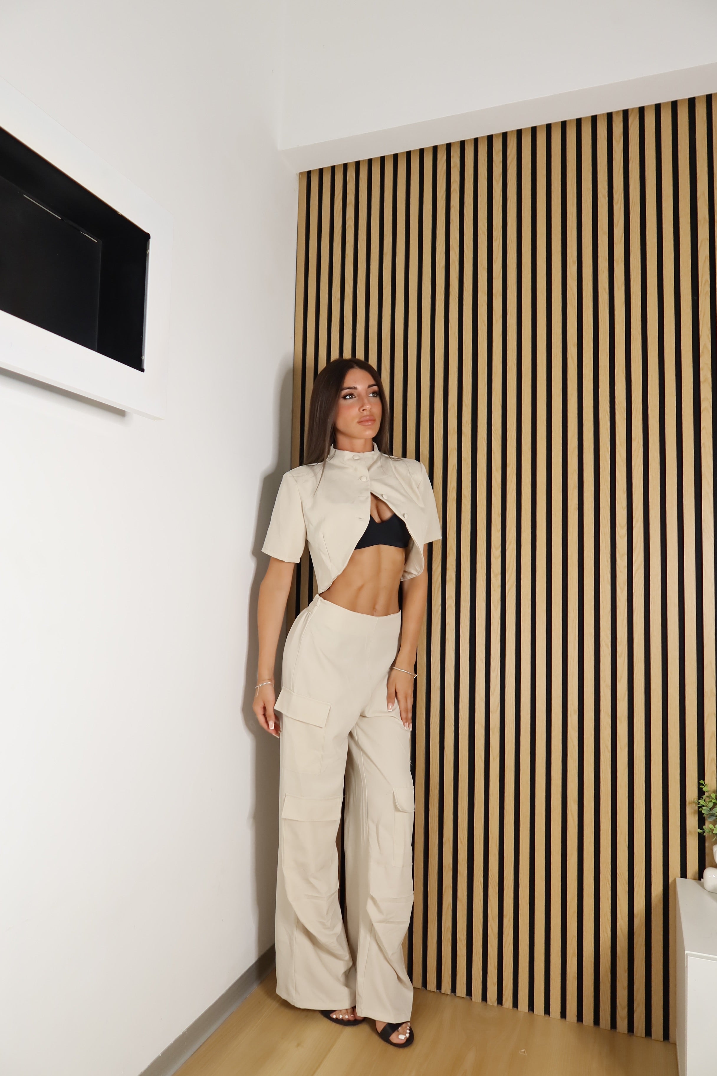 Coordinato Cristal (beige / rosa / nero)