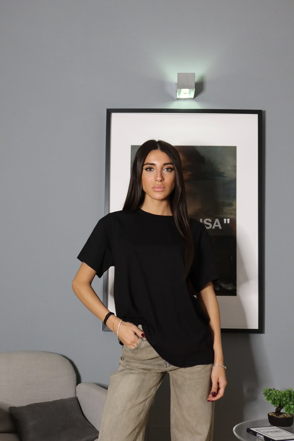 T-Shirt manica corta (nera / bianca)