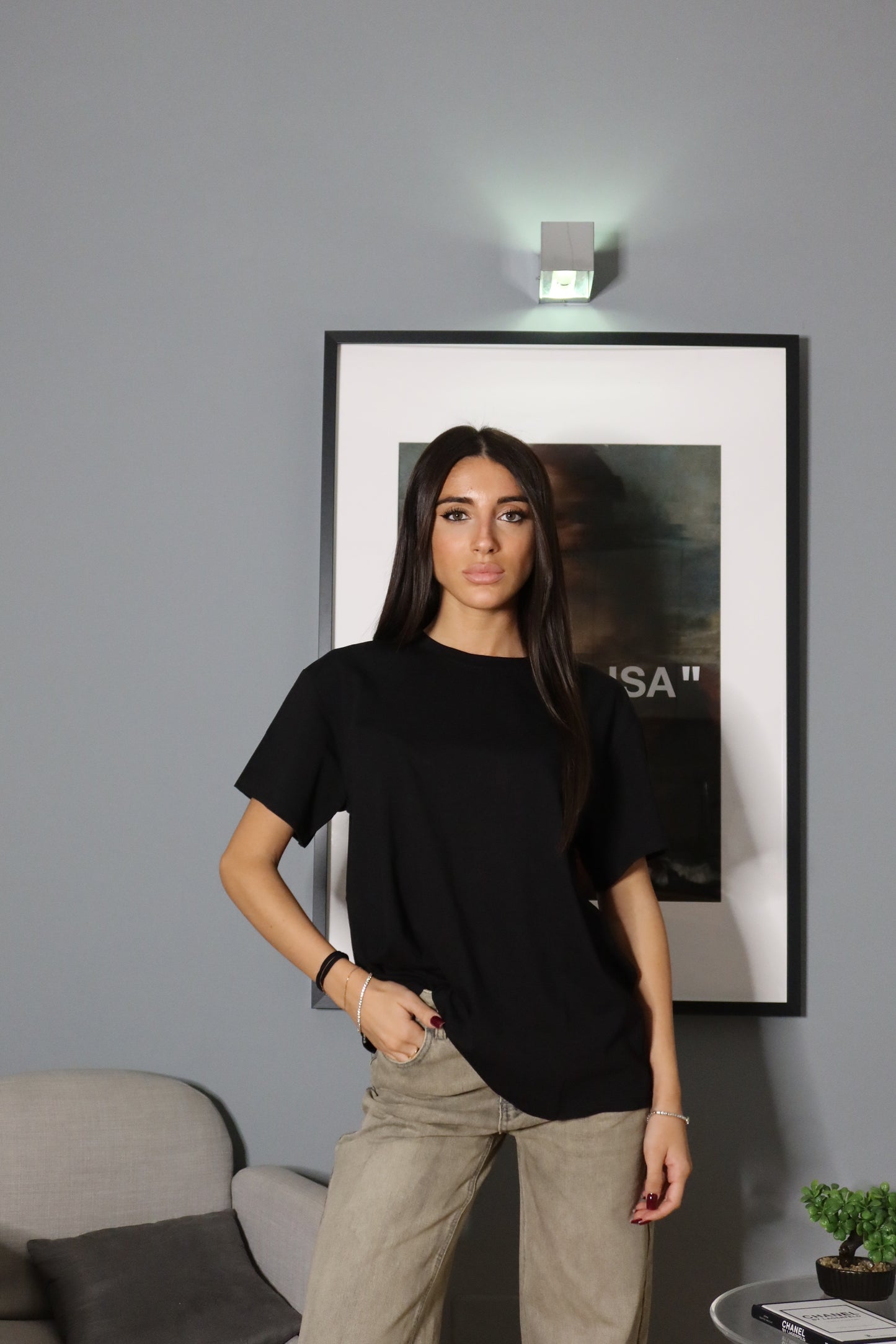 T-Shirt manica corta (nera / bianca)