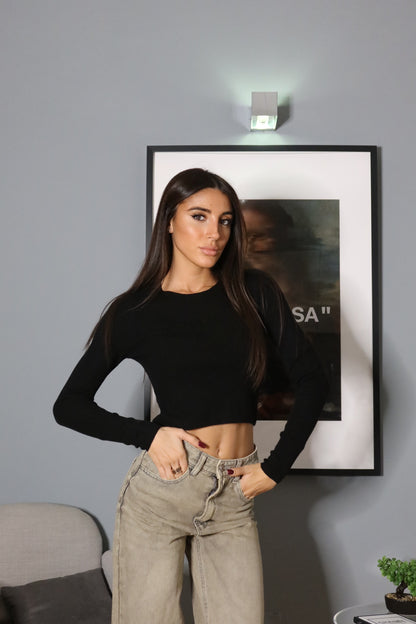 Maglioncino Girocollo (grigio / nero)