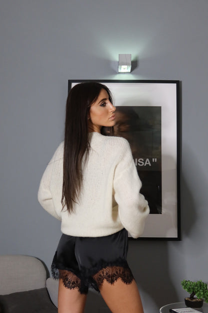 Pantaloncini Satinati (nero / marrone)