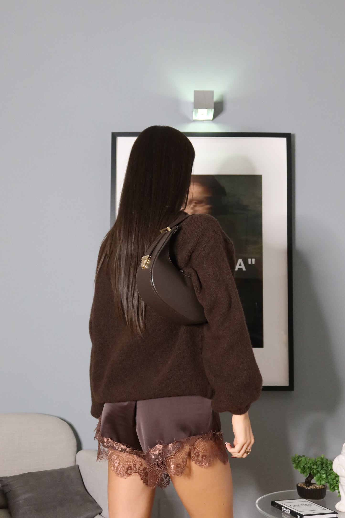 Pantaloncini Satinati (nero / marrone)