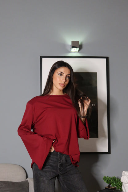 T-shirt con spalline (marrone / nera / bordeaux)