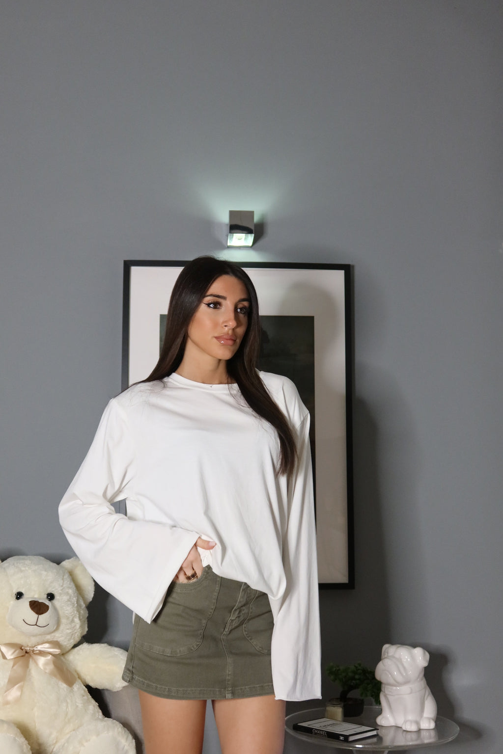 Minigonna Jeans (verde / beige)