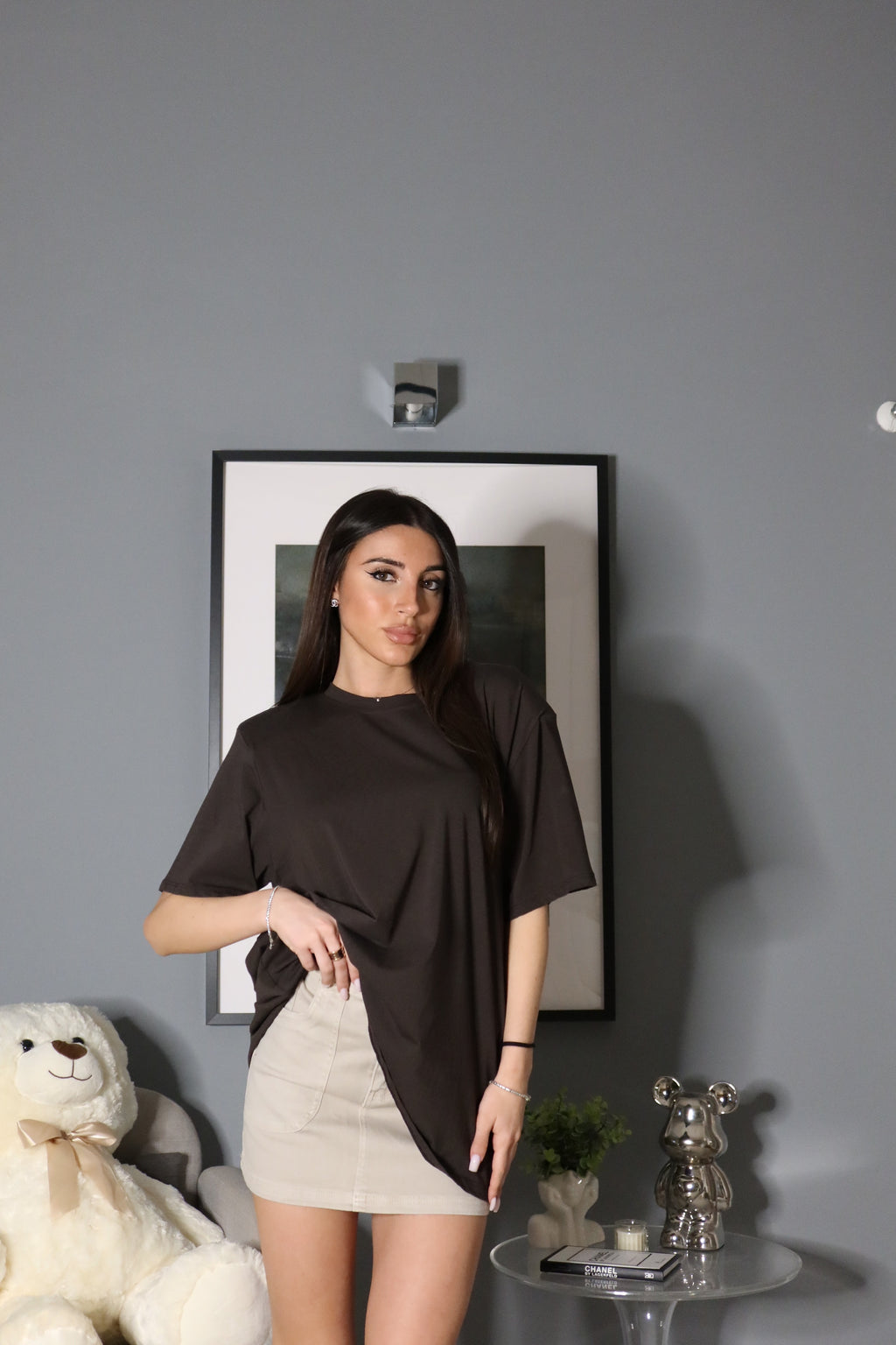 Minigonna Jeans (verde / beige)