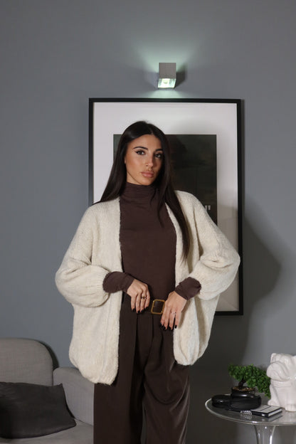 Cardigan Monica (fango / panna)