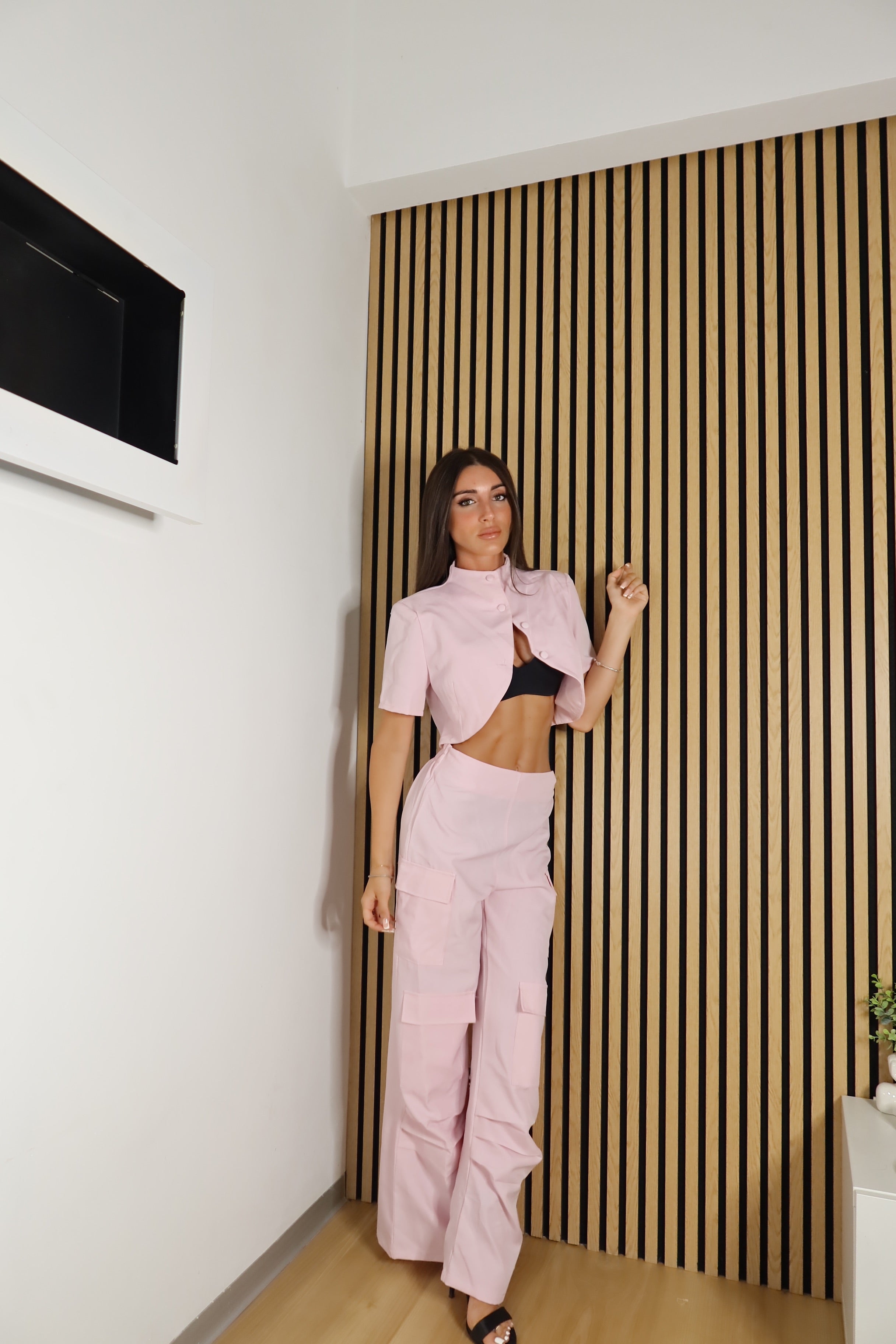 Coordinato Cristal (beige / rosa / nero)