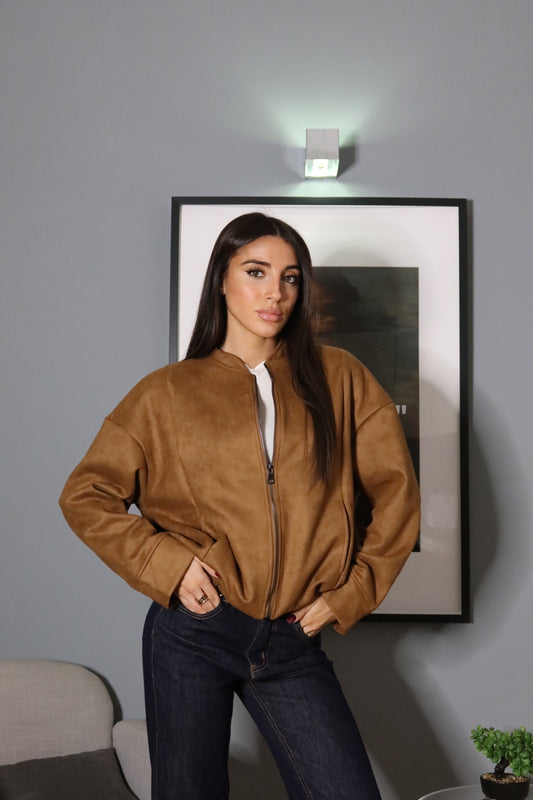 Bomber Scamosciato Cammello
