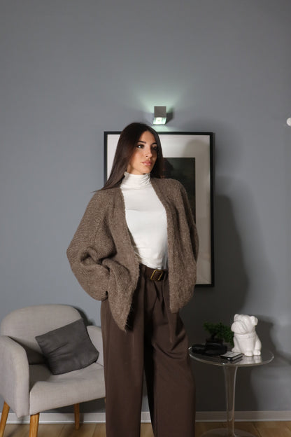 Cardigan Monica (fango / panna)