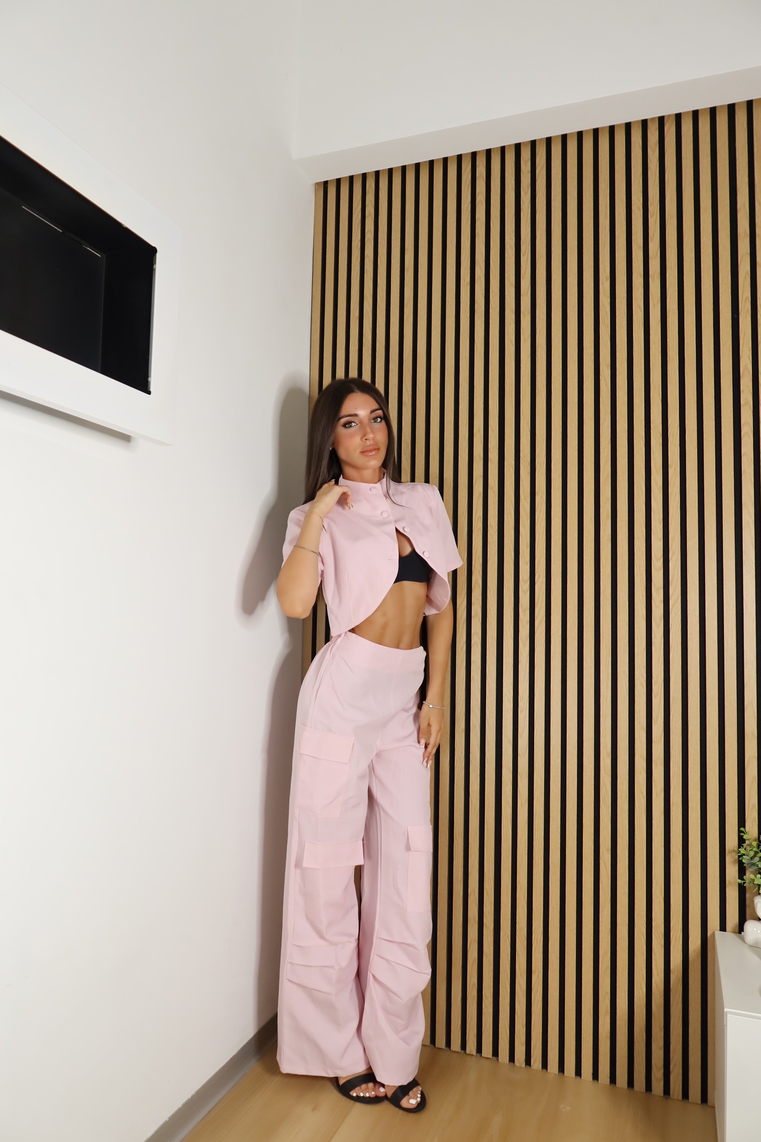 Coordinato Cristal (beige / rosa / nero)