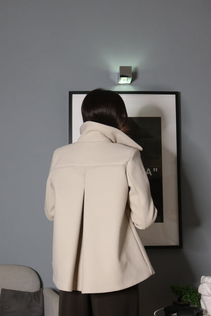 Cappotto corto Giulia Marrone / Panna