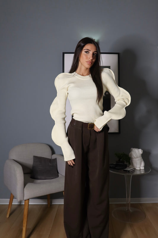 Maglia Sophie (bianco / marrone / nero)