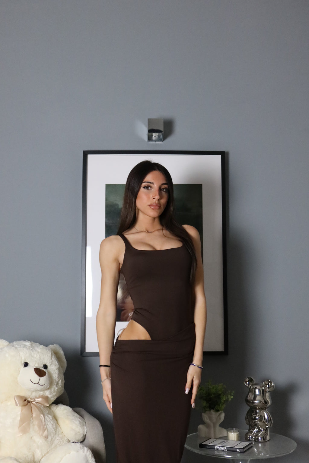 Abito lungo Virgi (nero / marrone)