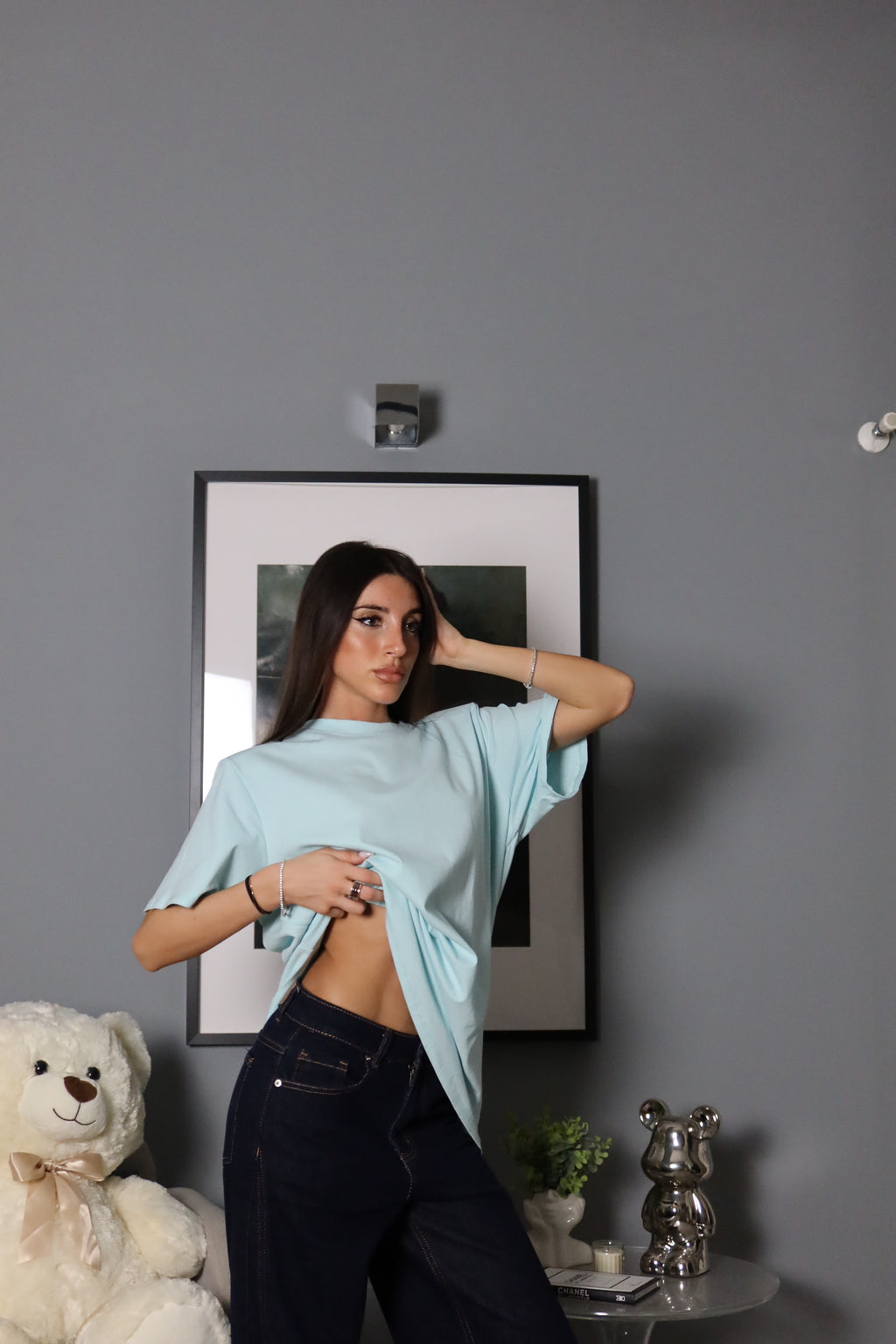 T-shirt manica corta con spalline (vari colori)