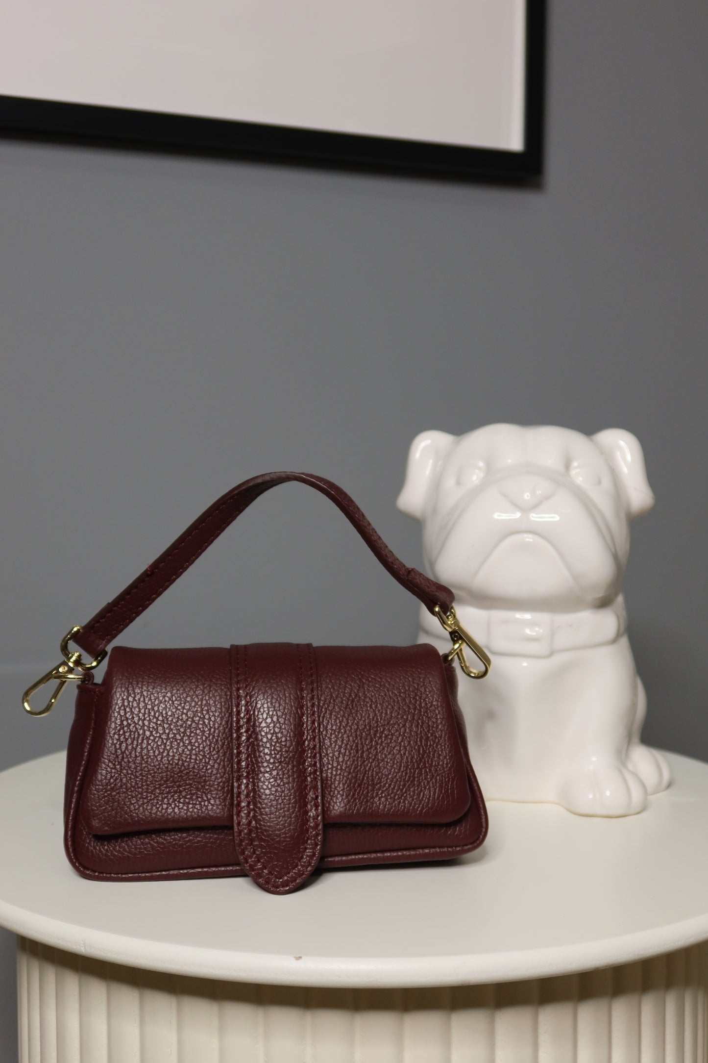 Mini bag Parigi (cuoio / senape / bordeaux)