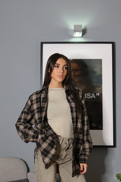 Camicia a quadri (nera / marrone)