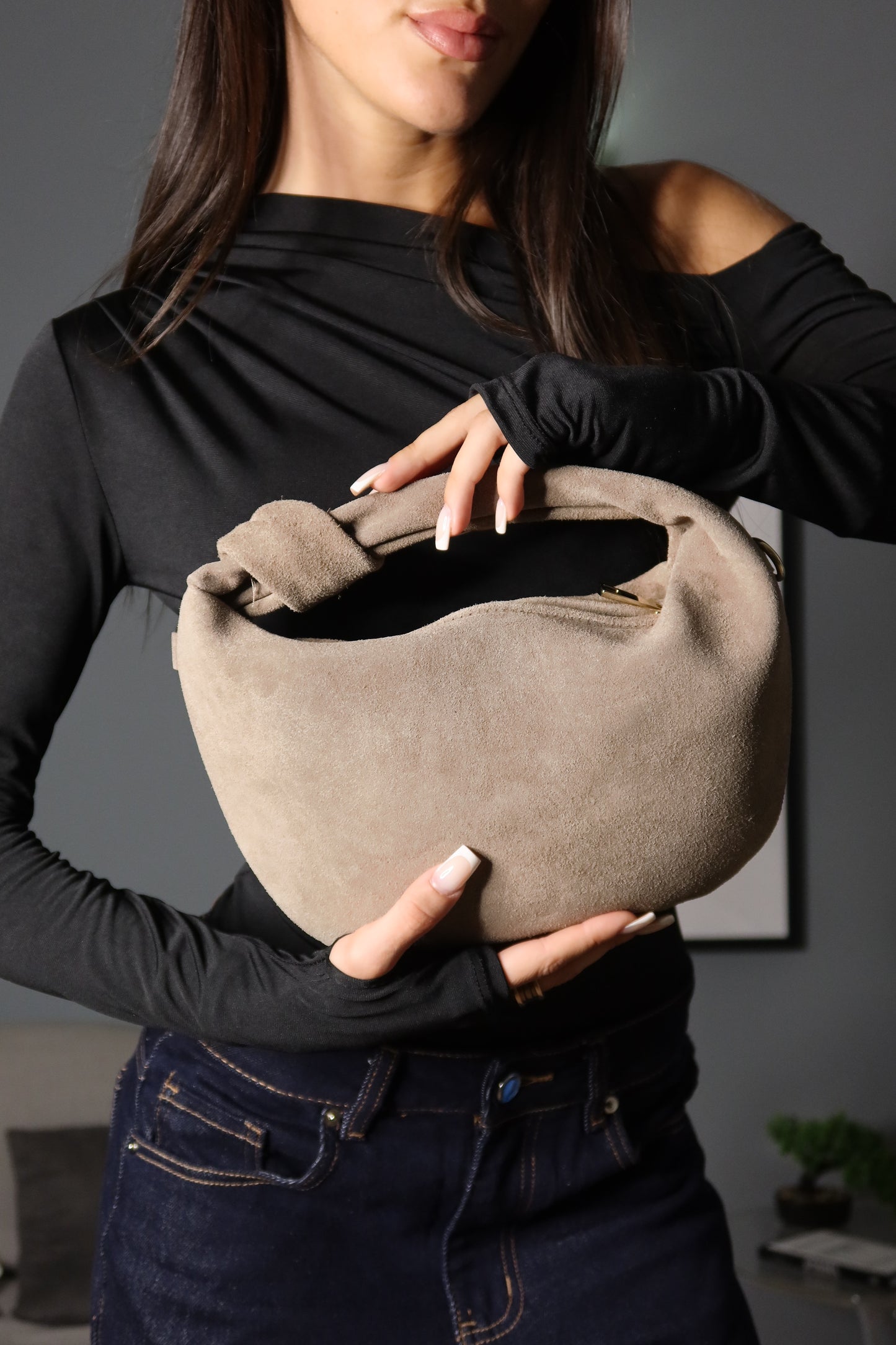 Borsa Bottega in suede