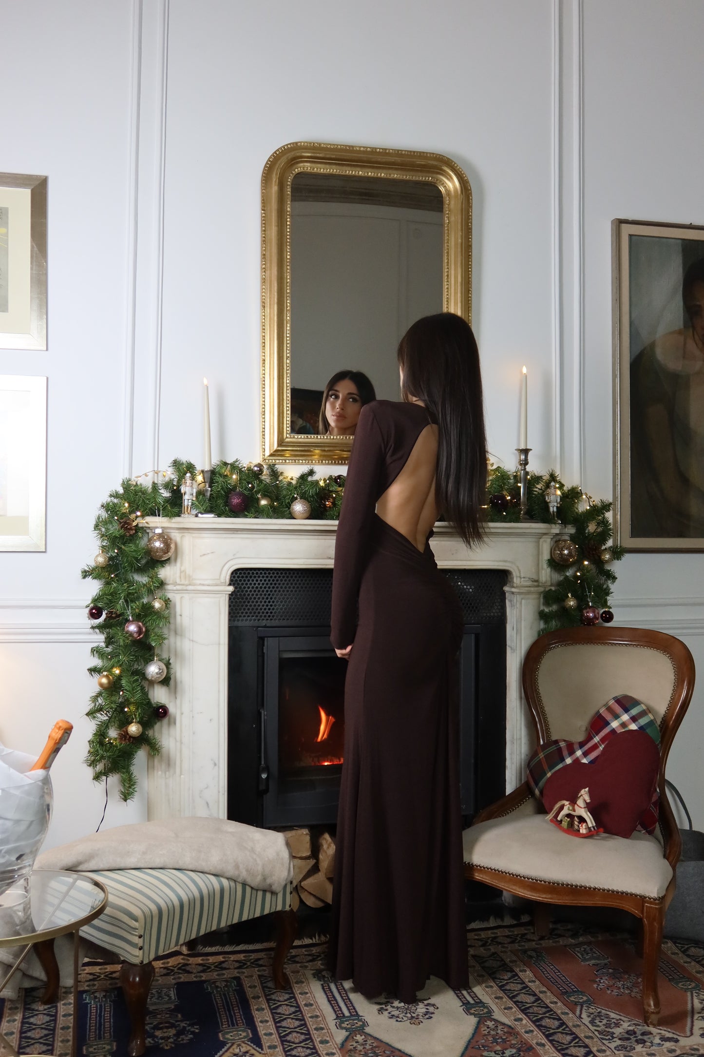 Abito Lungo Paris (nero / marrone)