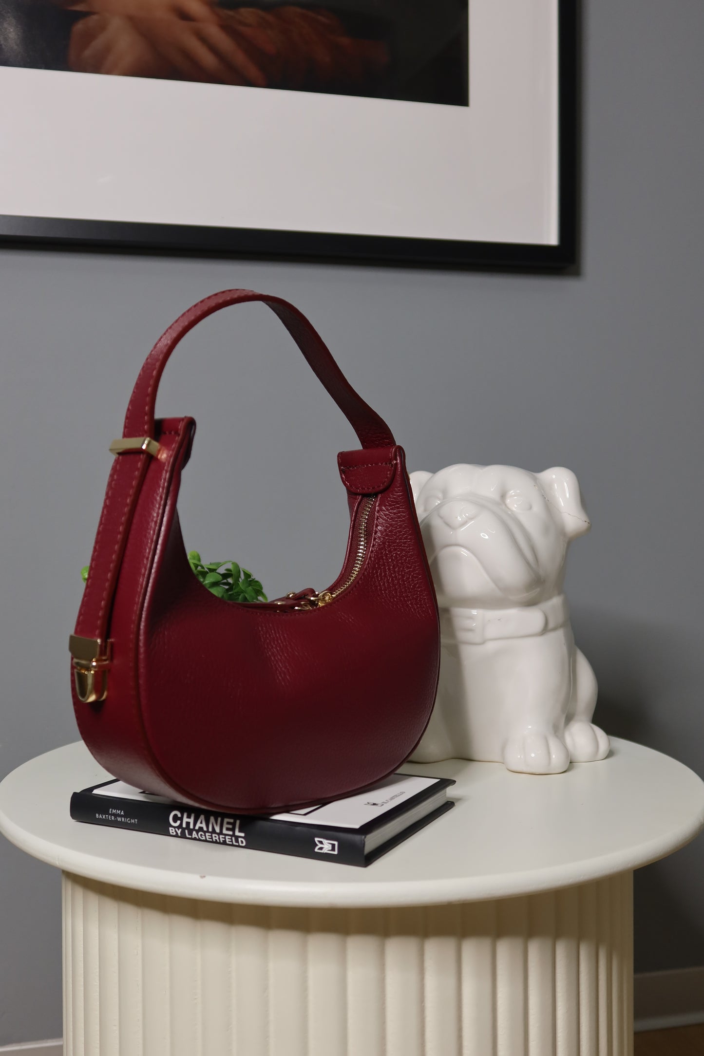 Borsa a spalla (marrone / bordeaux / giallo / blu)