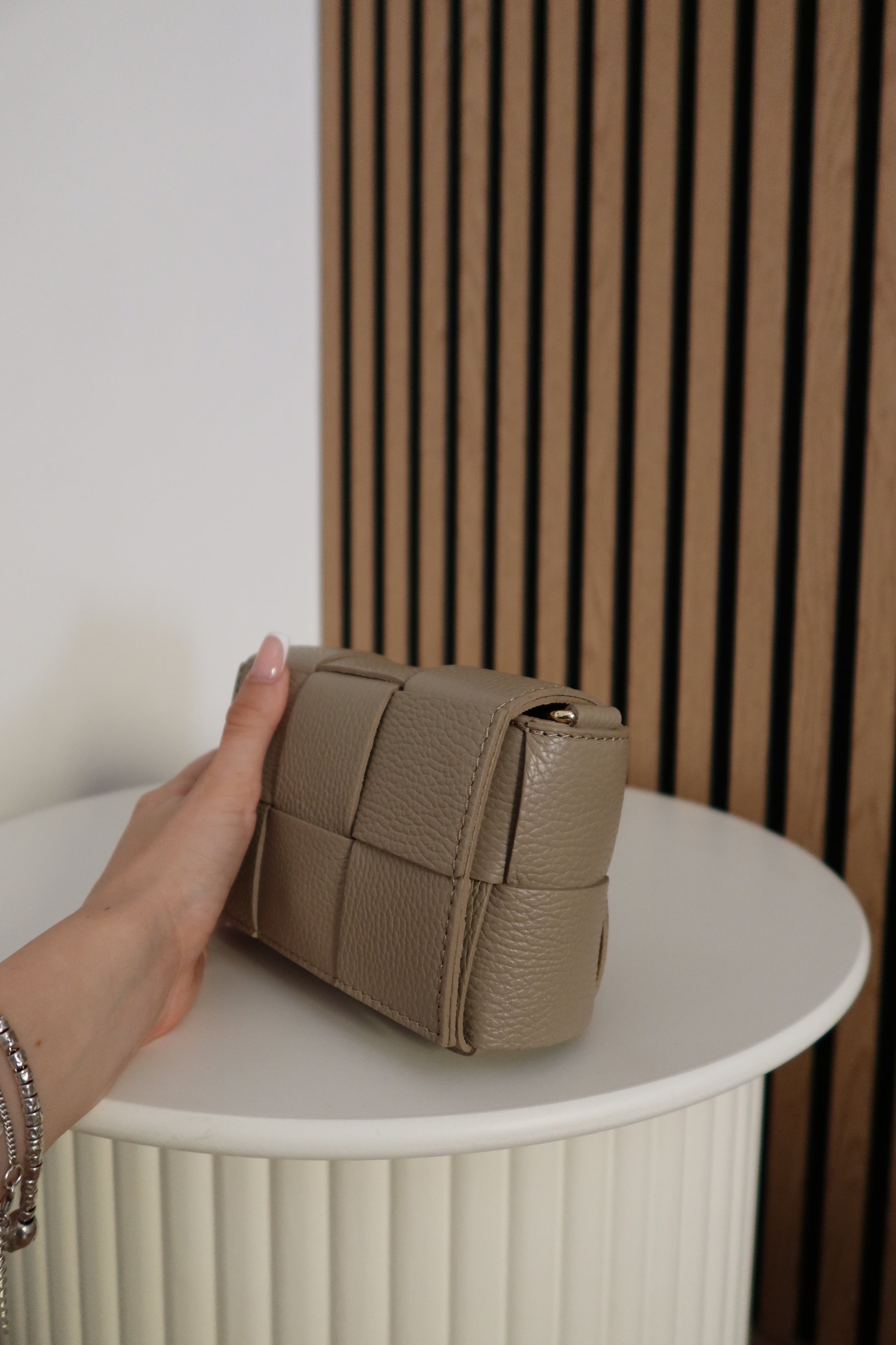 Borsa Pochette Intreccio (arancione / fucsia / beige)