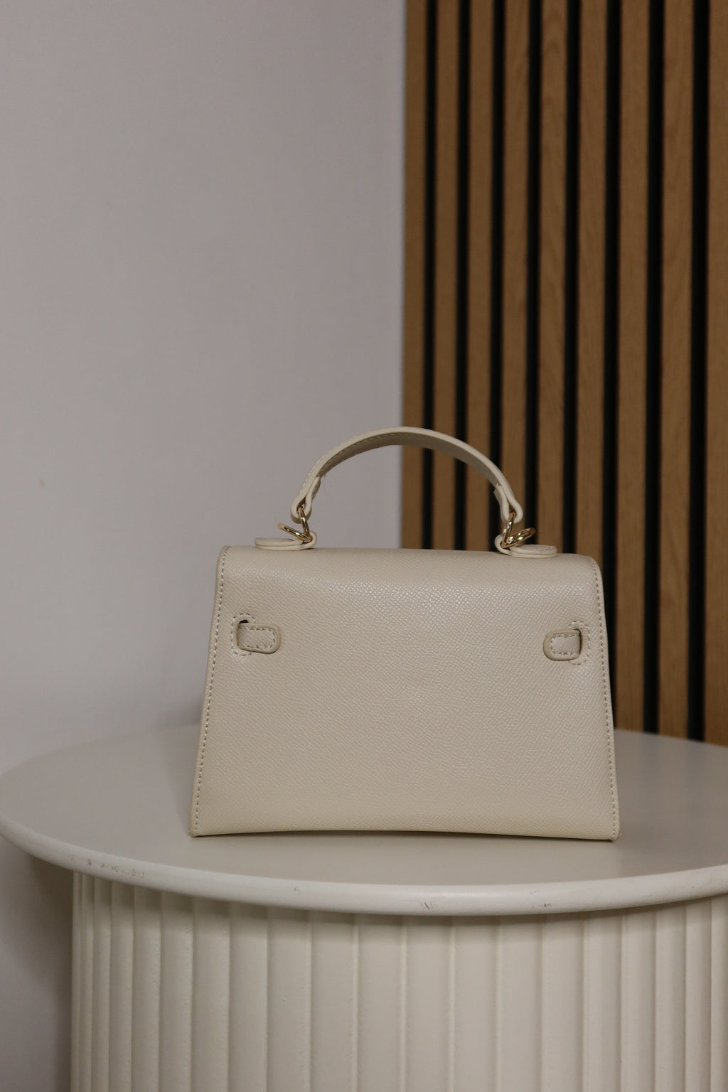 Borsa mini Kelly (cuoio / ceruleo / panna)